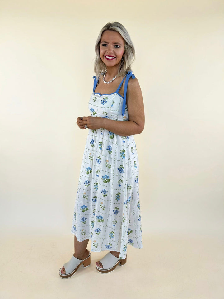 Willa Floral Tile Midi Dress