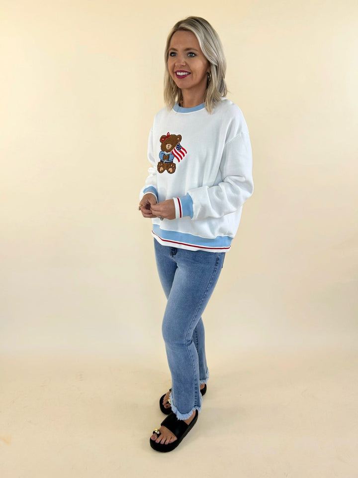 Signature Crew Star Spangled Bear Sweatshirt