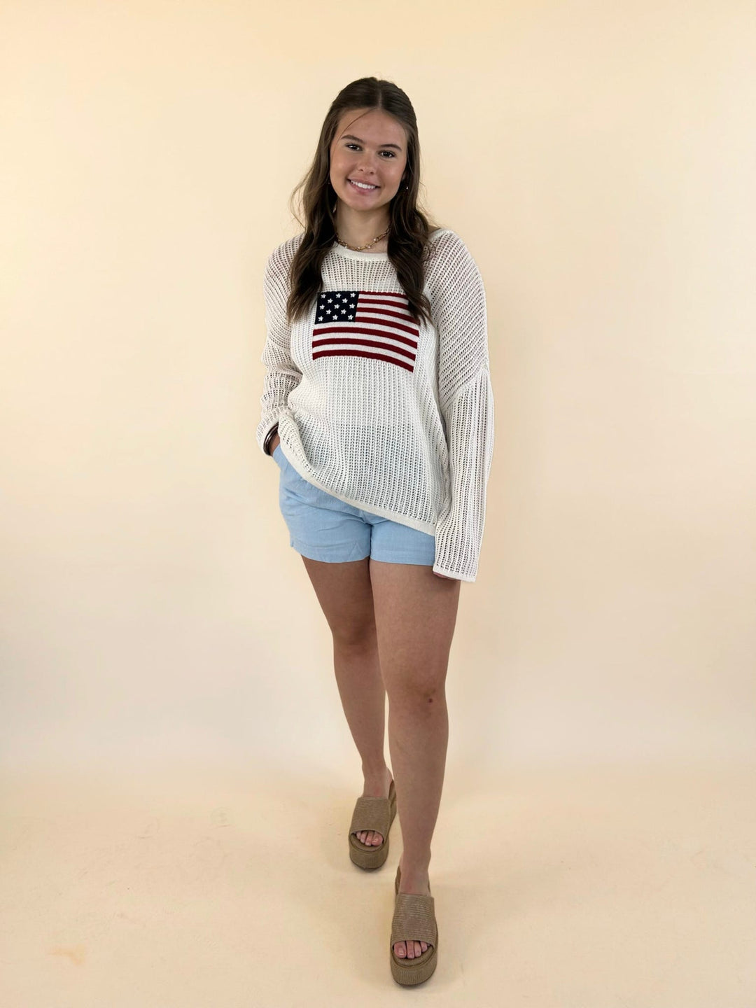 Stars & Stripes Lightweight Knit Sweater