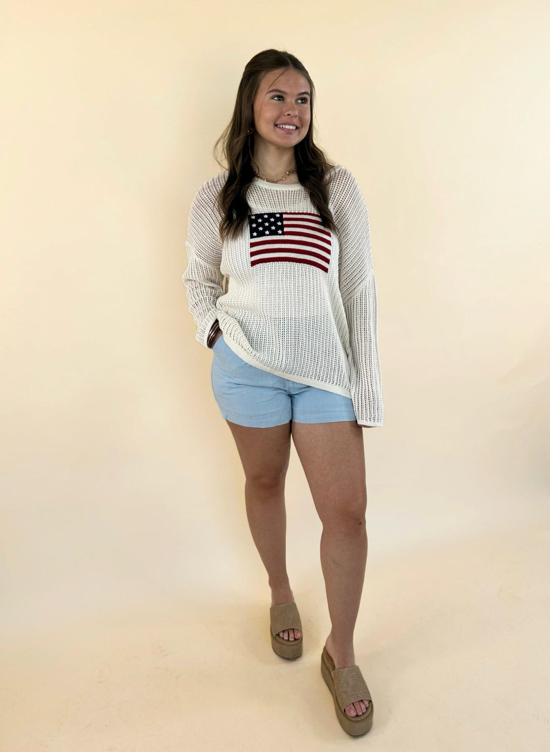 Stars &amp; Stripes Lightweight Knit Sweater