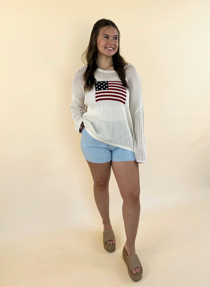 Stars &amp; Stripes Lightweight Knit Sweater