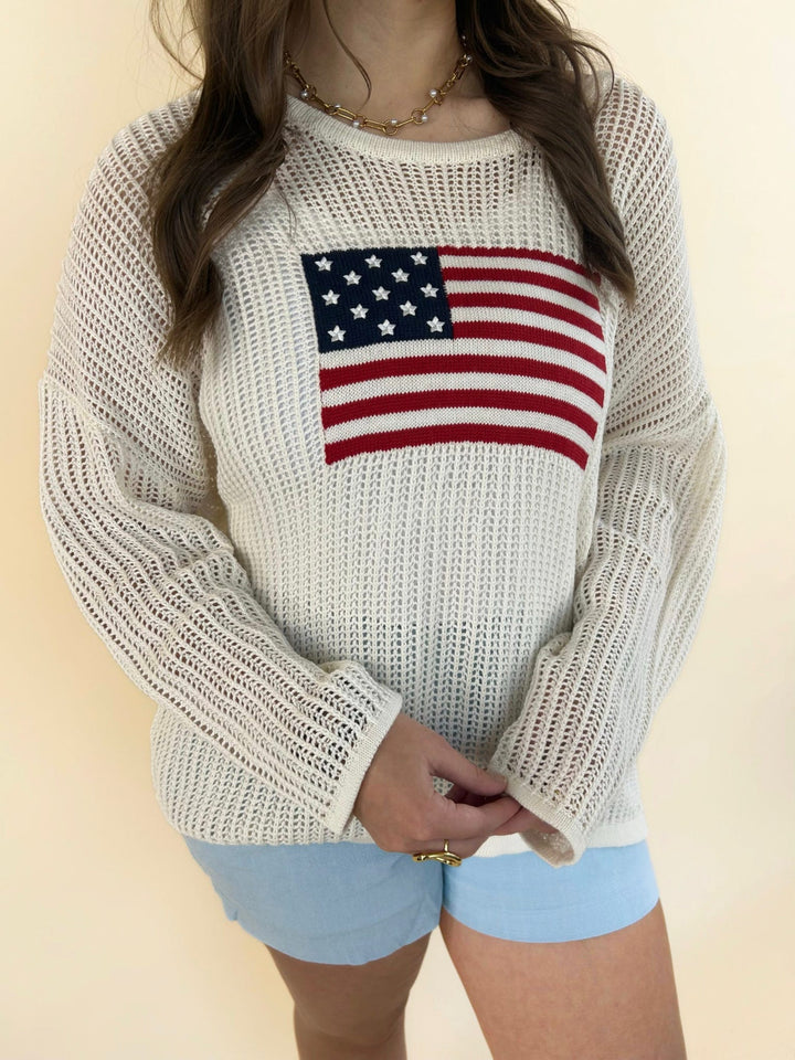 Stars &amp; Stripes Lightweight Knit Sweater