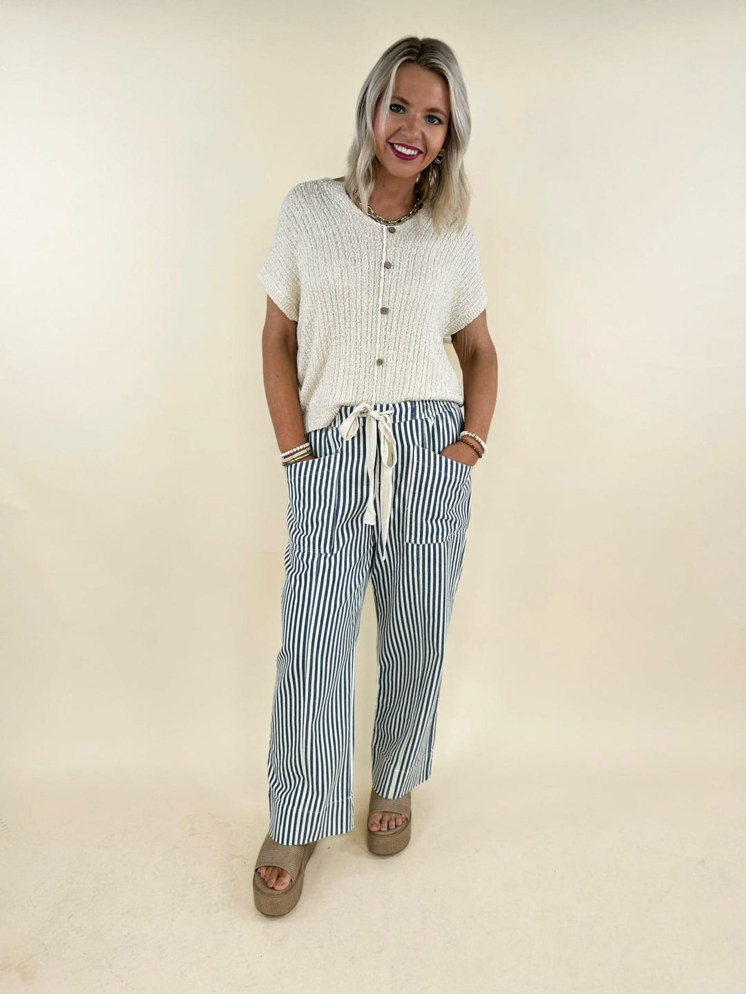 Zerel Striped Drawstring Pants