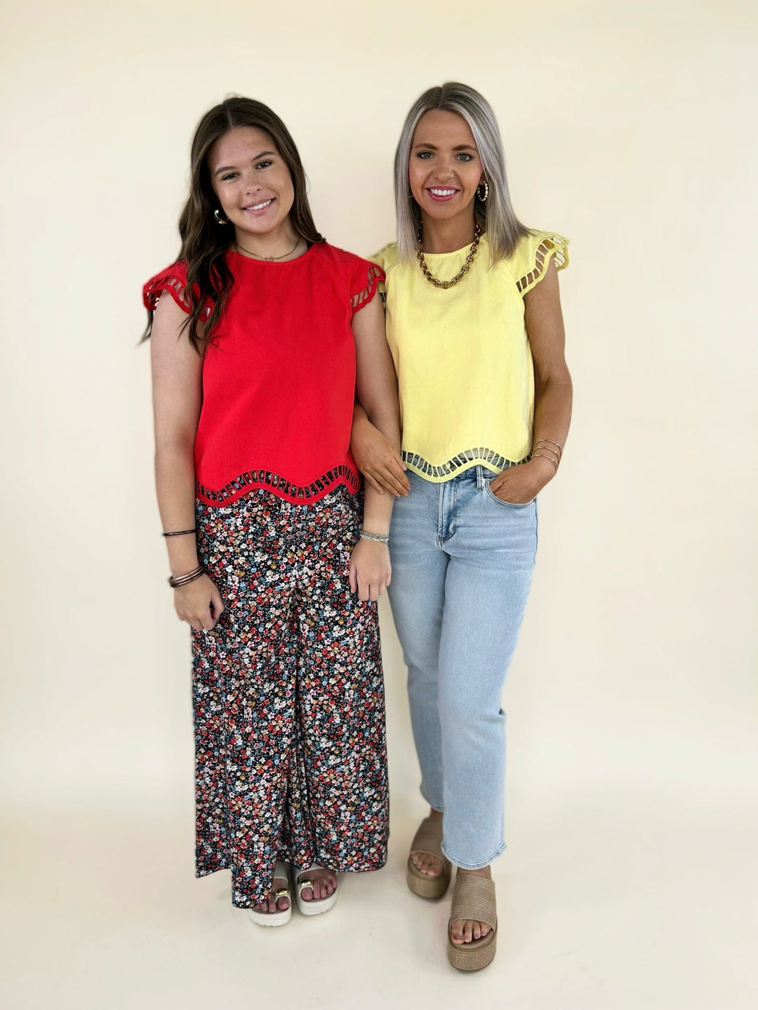 Zuri Embroidered Cut-Out Sleeve Top