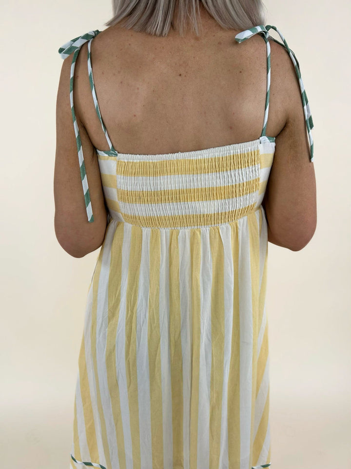 Raya Striped Binding Midi Dress