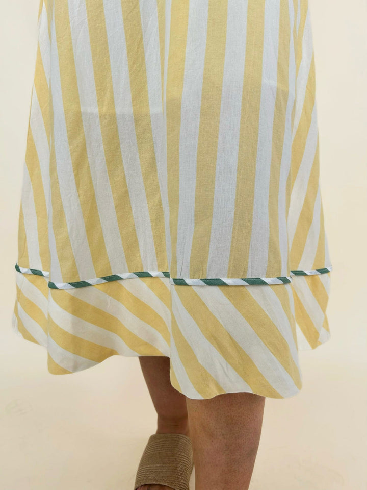 Raya Striped Binding Midi Dress