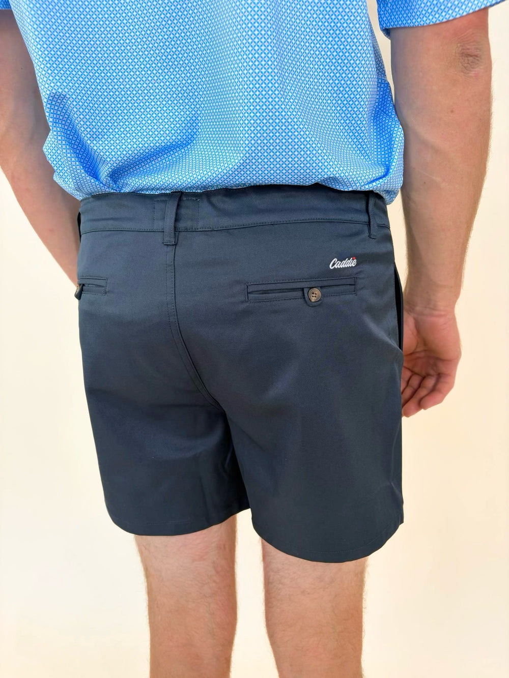 men's navy golf shorts, Caddie performance shorts, men's stretch shorts, lightweight golf apparel, southern men's clothing, casual navy shorts, athletic golf shorts, men's summer bottoms
