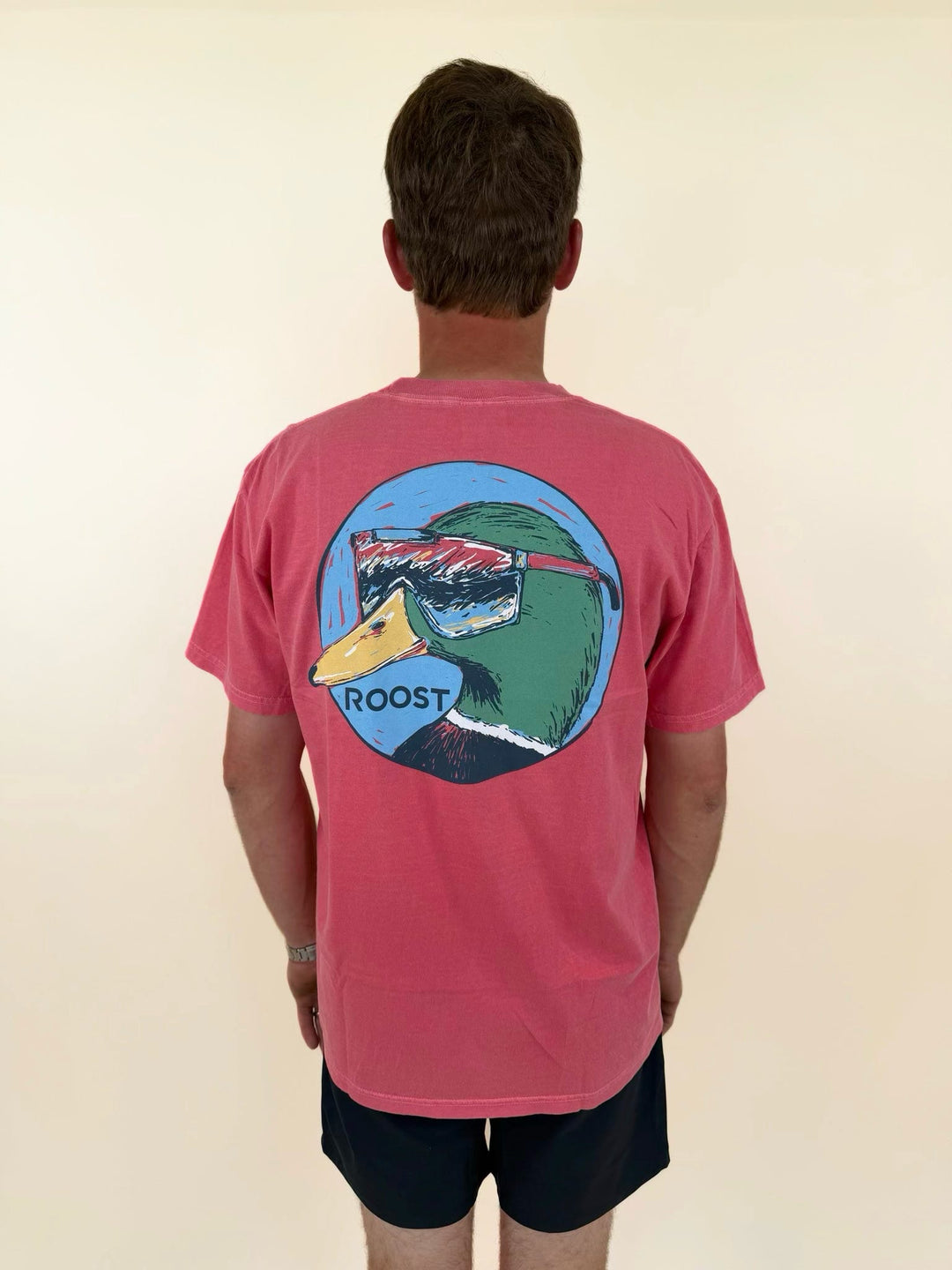 Roost Waterfowl duck graphic t-shirt, duck wearing sunglasses shirt, funny hunting t-shirt, waterfowl hunting apparel, men&