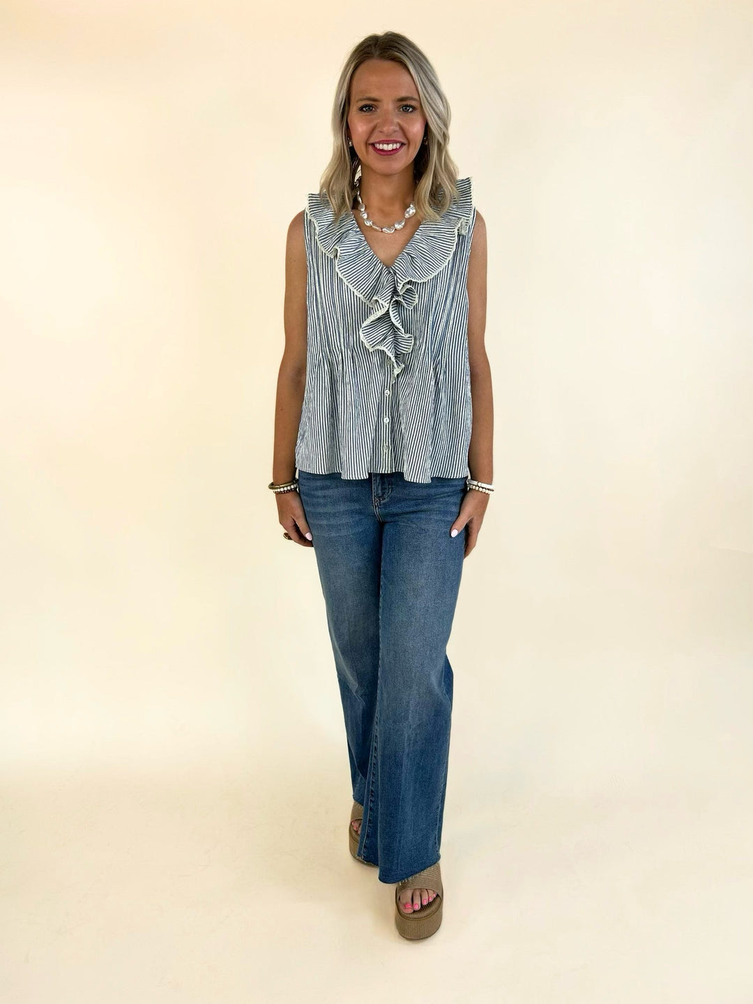 Sancia Stripe Sleeveless Top