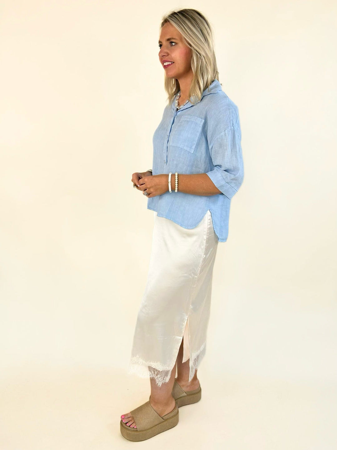 Side view of a women&
