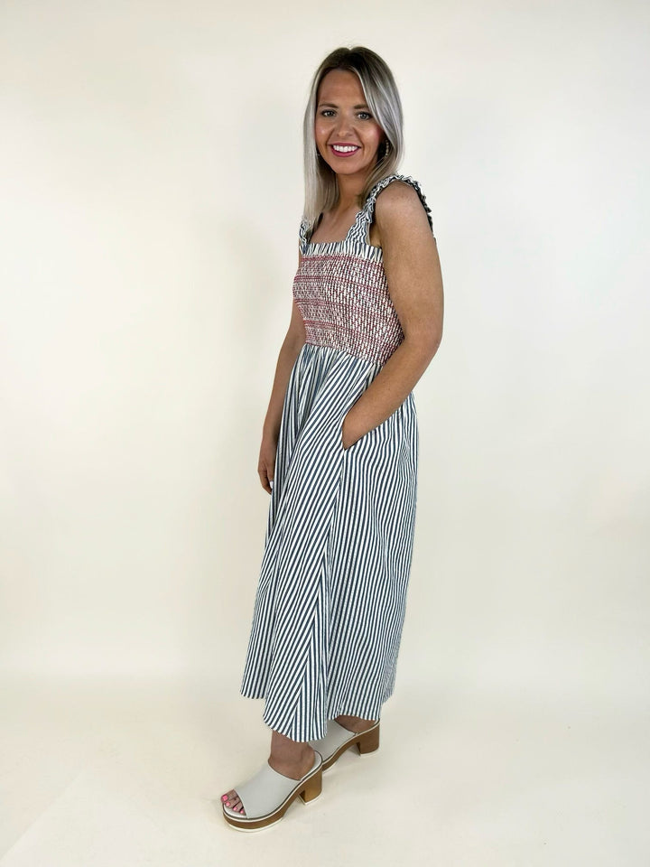 Strapped Strip Dress