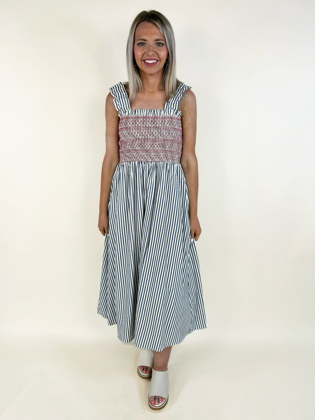 Strapped Strip Dress
