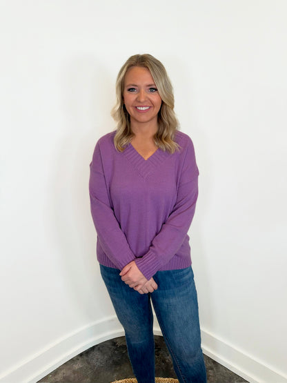 Amelia Knit V-Neck Pullover