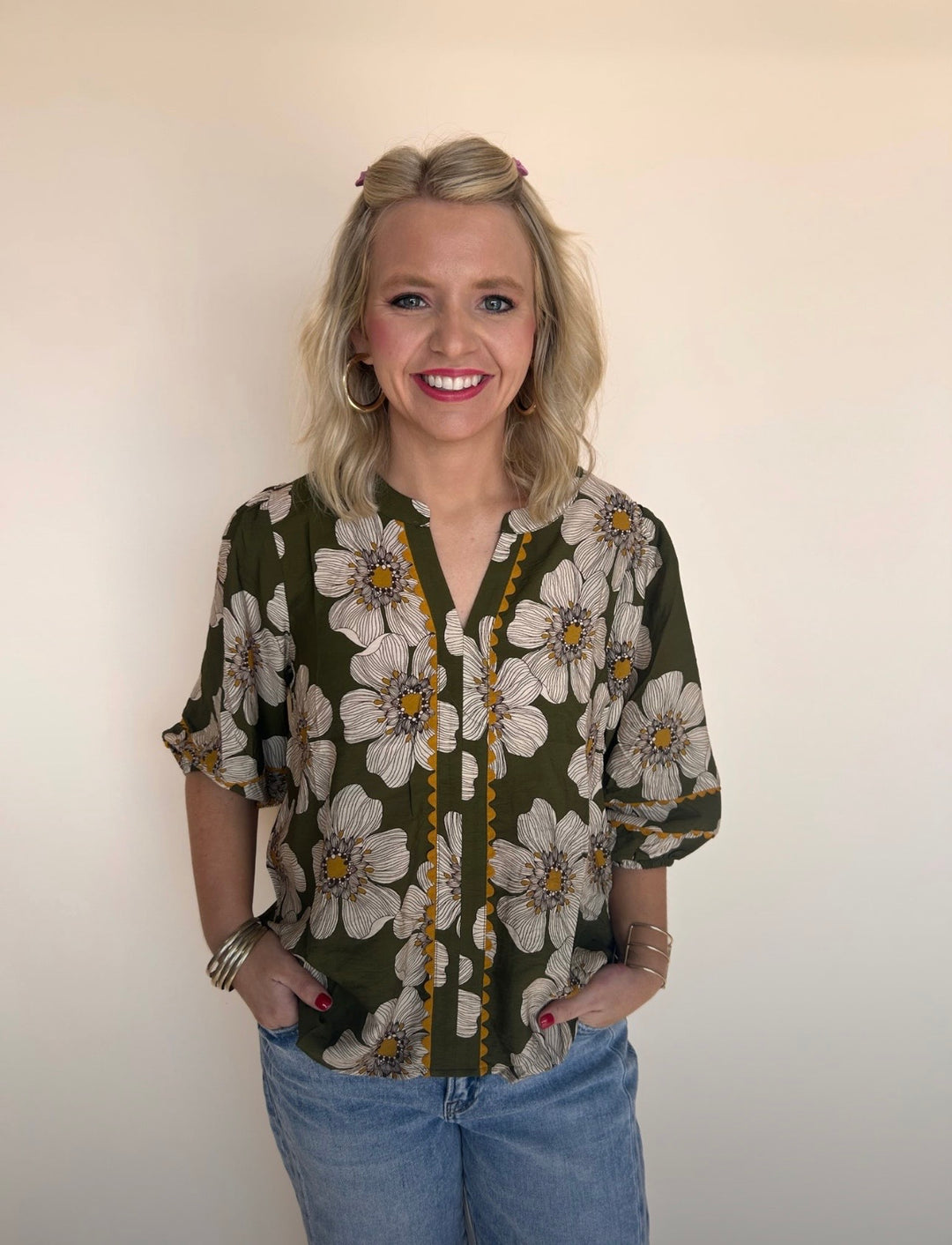 Vionna Lace Floral Blouse