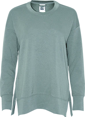 Modal Spandex High Low Crew Neck