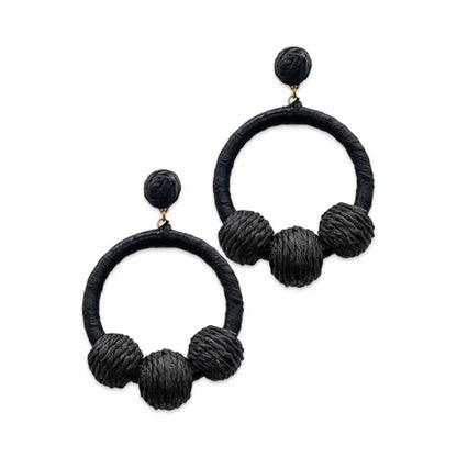 Raffia Wrapped Ball Hoop