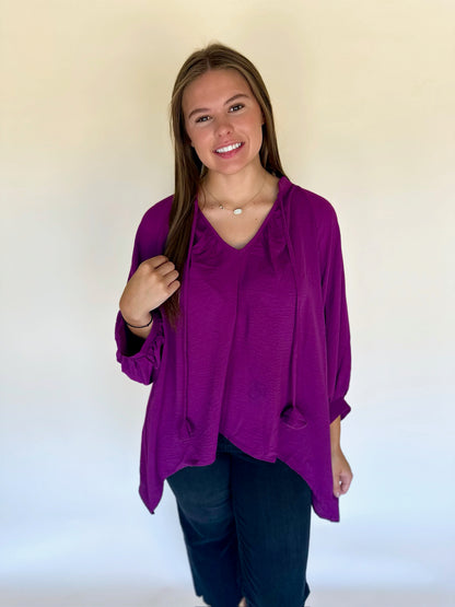 Galyn Handkerchief Hem Blouse