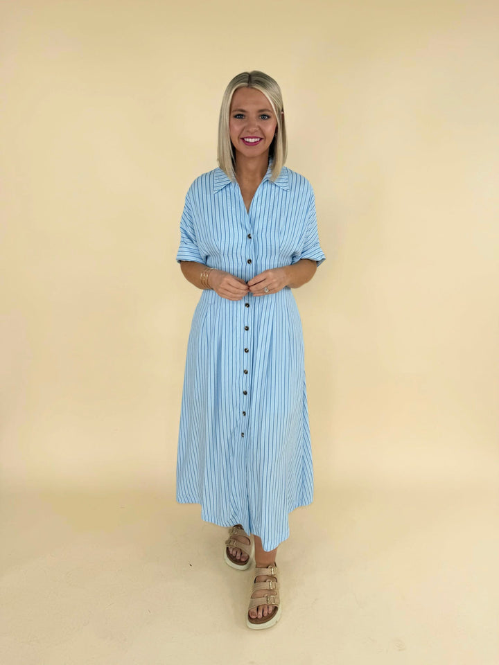 Giselle Striped Button Down Dress