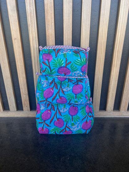3 in 1 Quilted Cosmetic Bag