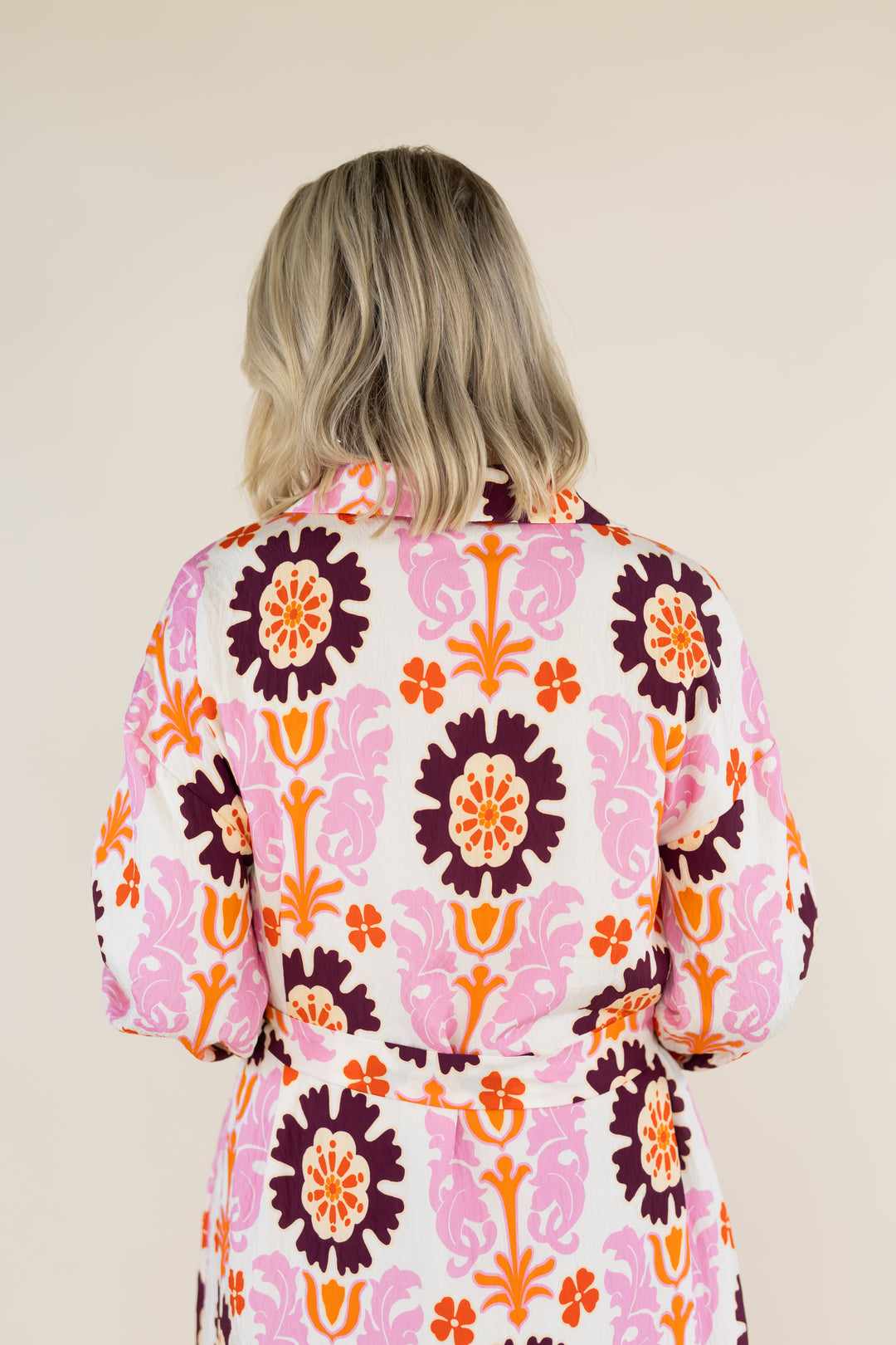 Back detail of THML Marigold Bloom floral midi dress