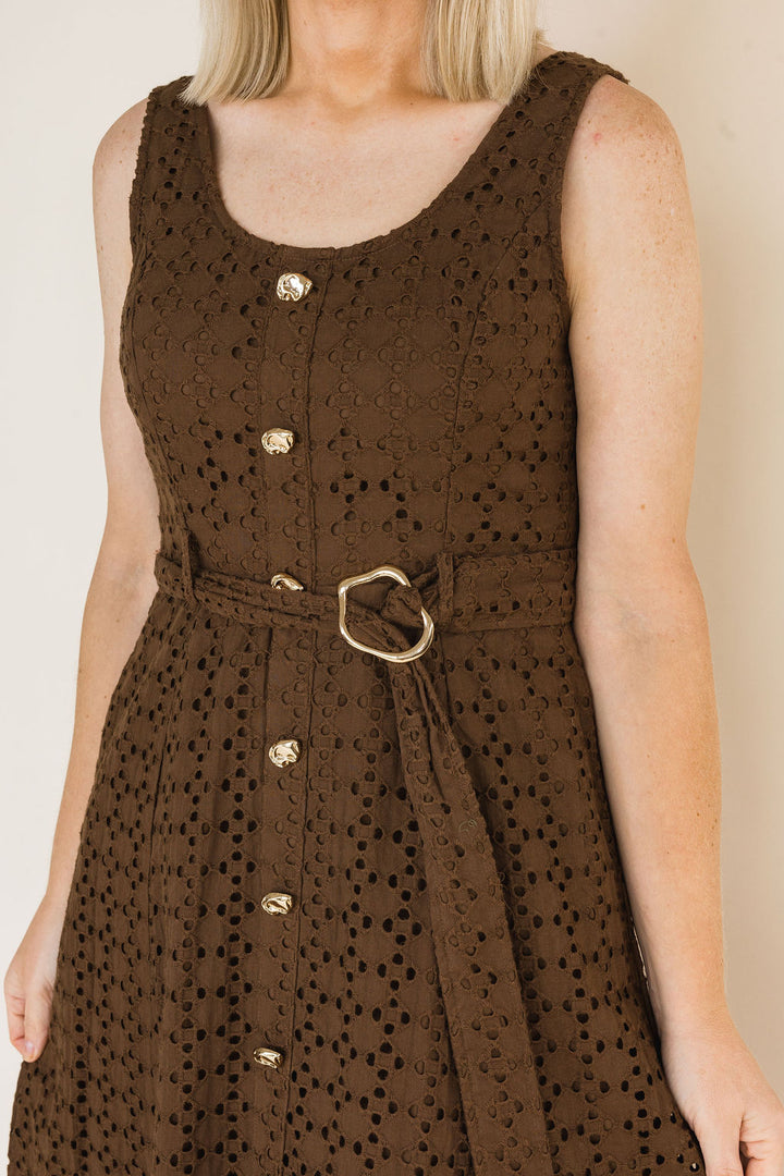Fenna Solid Sleeveless Midi Dress