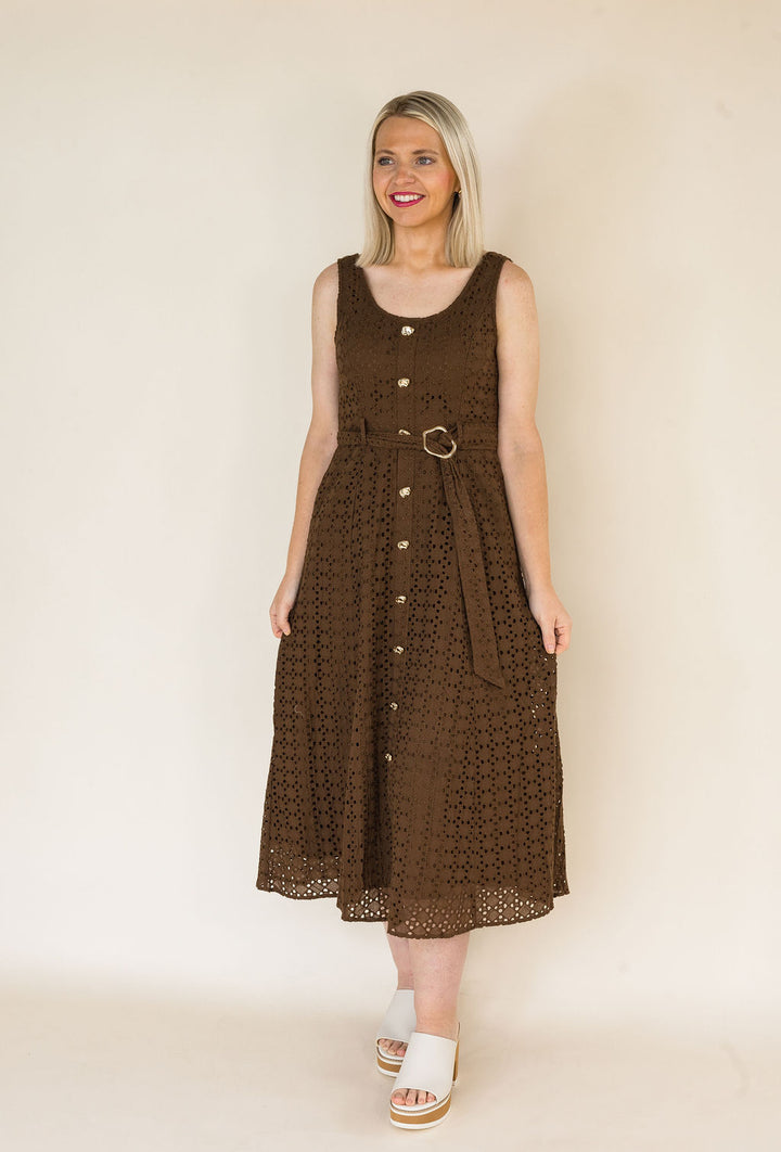 Fenna Solid Sleeveless Midi Dress