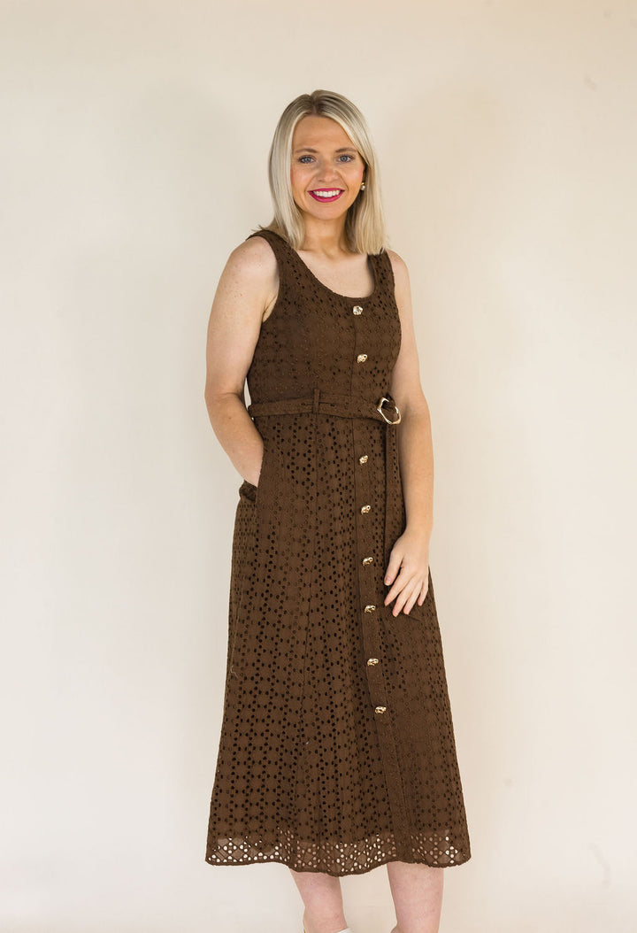 Fenna Solid Sleeveless Midi Dress