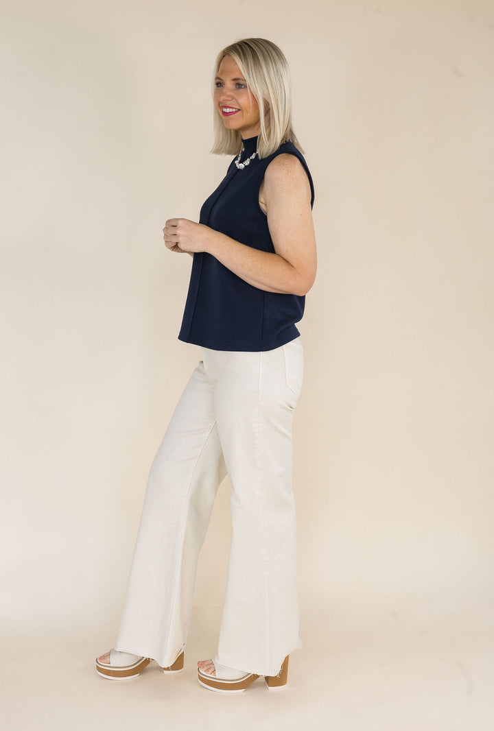 Coralie Mock Neck Sleeveless Top