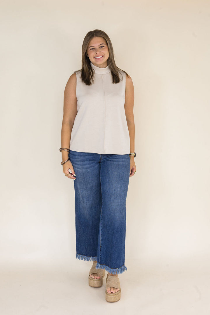 Coralie Mock Neck Sleeveless Top