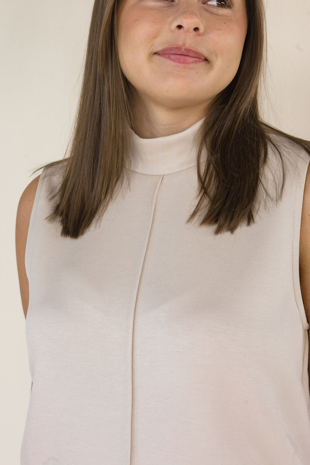 Coralie Mock Neck Sleeveless Top