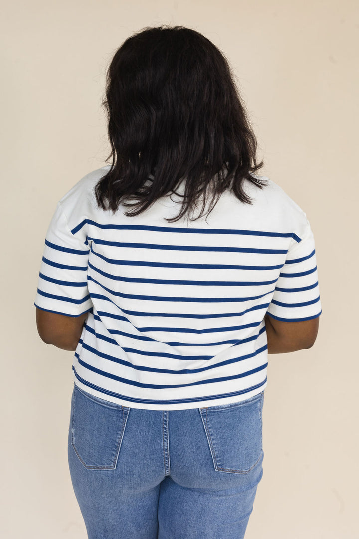 Dear John | Maddox Top Cream Navy Stripe