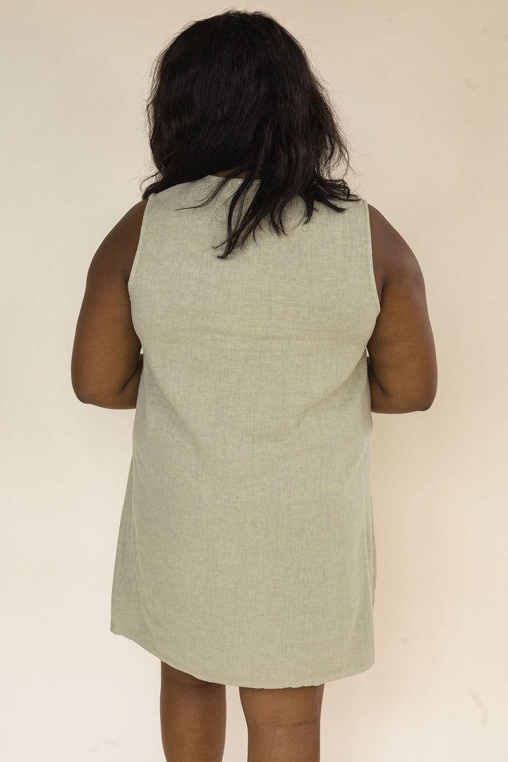 Dear John | Riri Linen Blend Sleeveless Mini Dress | Abbey Stone