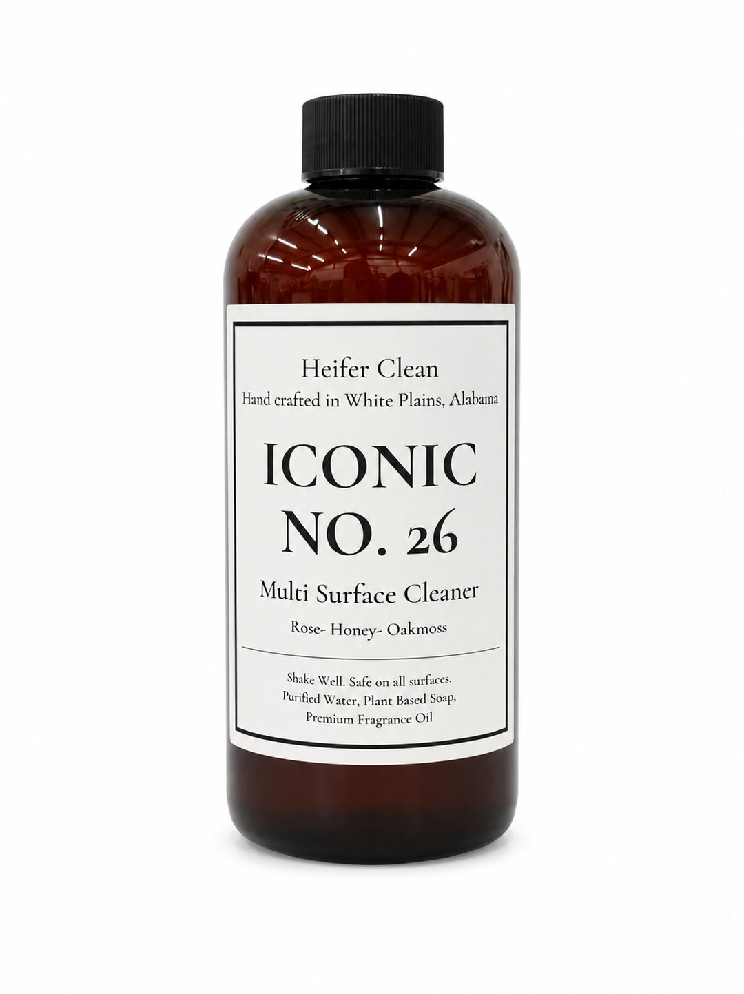 Heifer Clean Iconic No. 26 multi-surface cleaner with plant-based ingredients and premium fragrance oils.