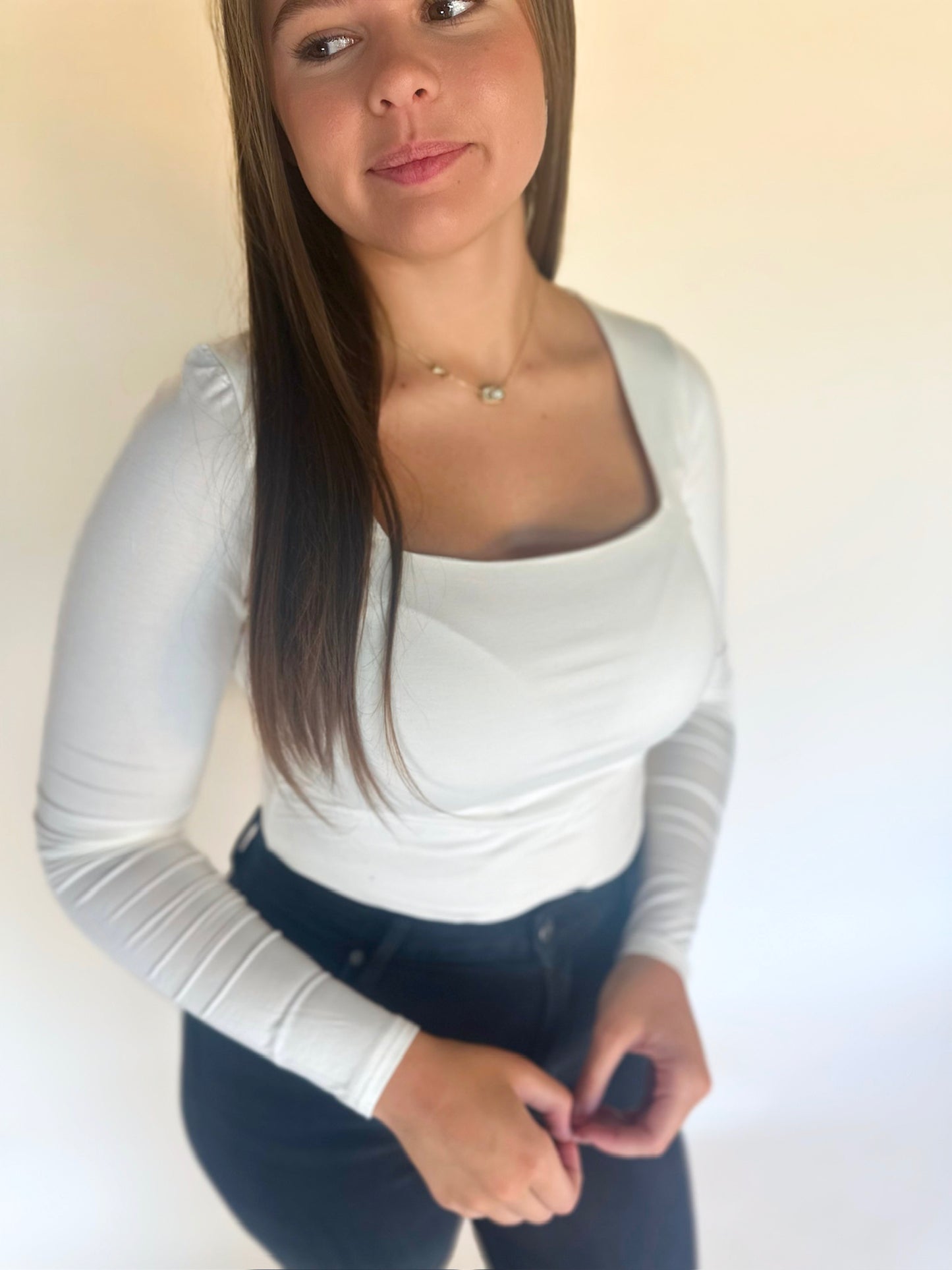 Thena Square Neck Bodysuit