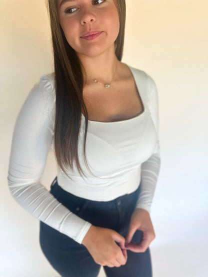 Thena Square Neck Bodysuit