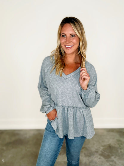 Margaret Thermal Babydoll Top
