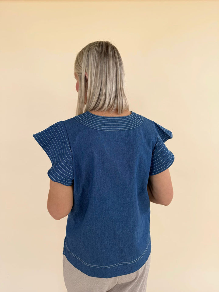 Noemi V-neck Denim Top