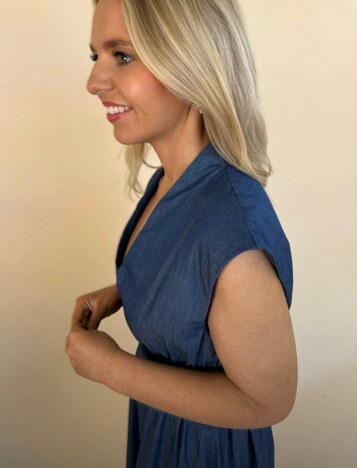 Hallie Sleeveless Denim Dress
