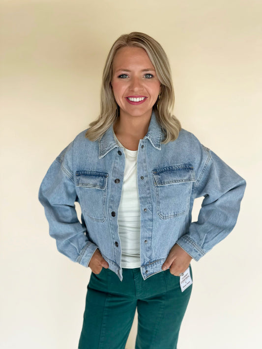 Quira Cropped Denim Jacket