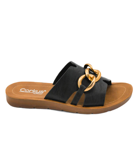 Chain Letter Black Sandal