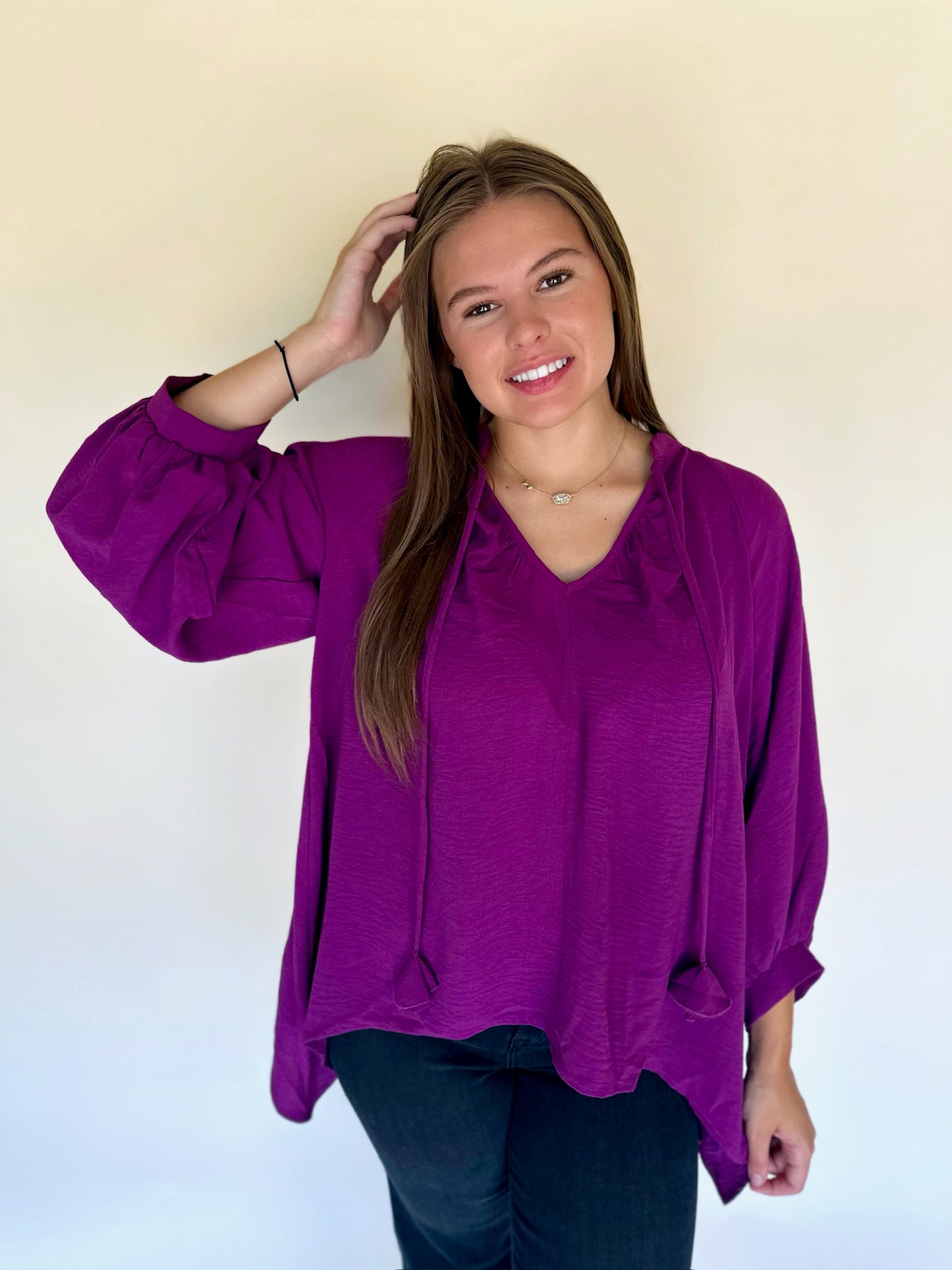 Galyn Handkerchief Hem Blouse