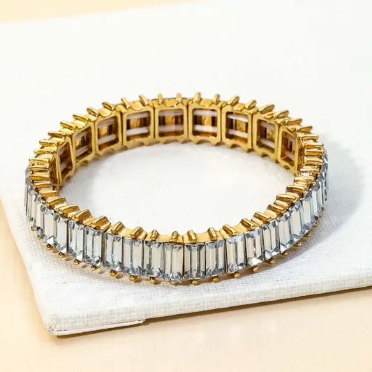 Baguette Rhinestone Stretch Bracelet