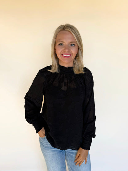 Siena Floral Jacquard Mock Top