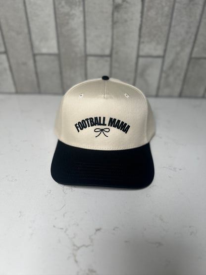 Football Mama Bow Embroidered Baseball Cap