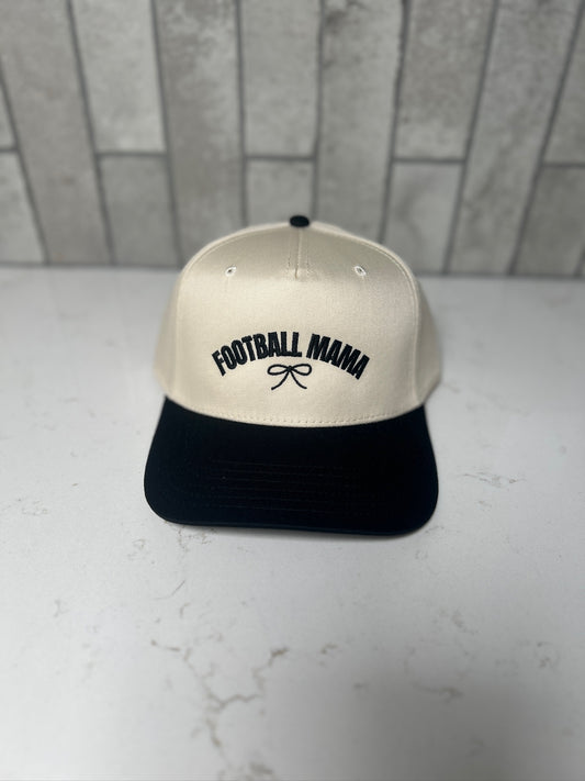 Football Mama Bow Embroidered Baseball Cap