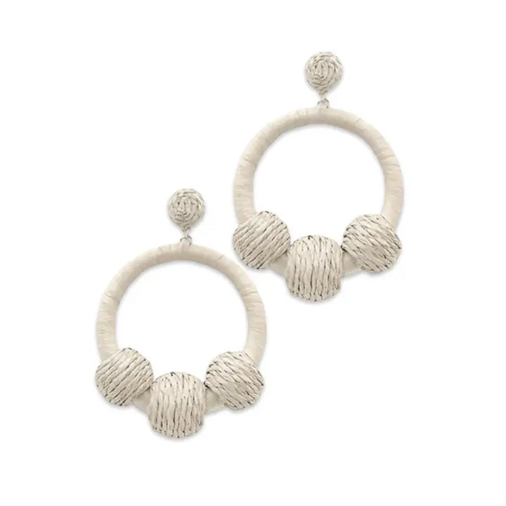 Raffia Wrapped Ball Hoop