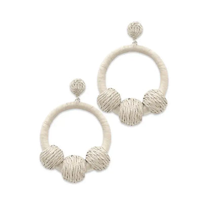 Raffia Wrapped Ball Hoop