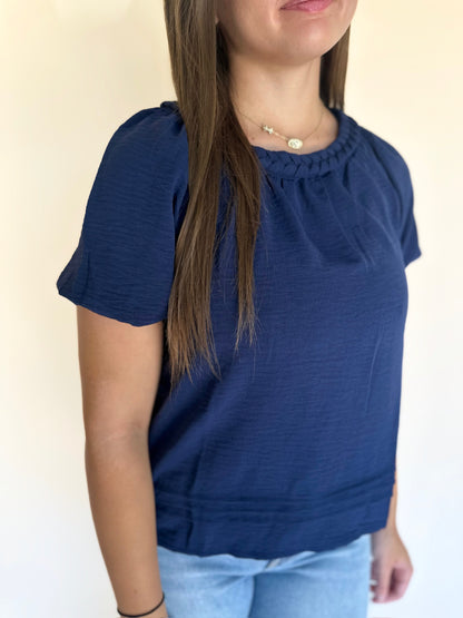 Amavi Pleated Texture Top