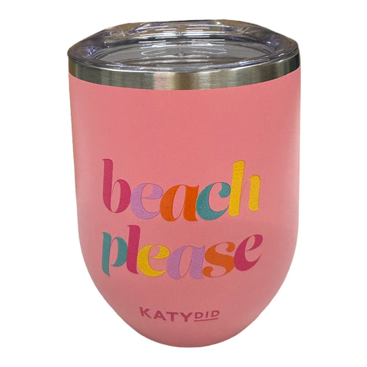 Beach Please Wine Tumbler Cup