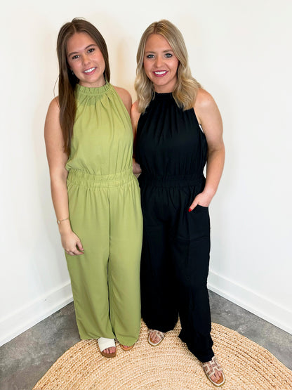 Halter Mock Neck Jumpsuit